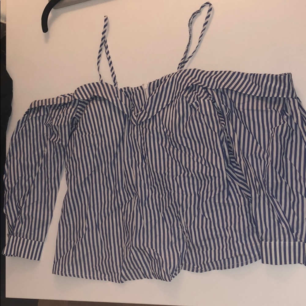 NWT Bardot Off the shoulder striped top